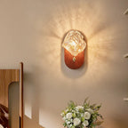 Vintage Ice Glass Wall Sconce Mid-Century Solid Wood Bedside Wall Light for Bedroom, Hallway & Living Room