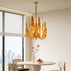 Amber Murano Glass Chandelier Luxury Italian Chihuly Hand-Blown Art Glass Pendant Light for Dining & Hotel Lobbies