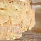 French Luxury Crystal Ceiling Fan Chandelier Light Modern 2-in-1 Fan & Lighting Fixture for Bedroom & Dining Living Room