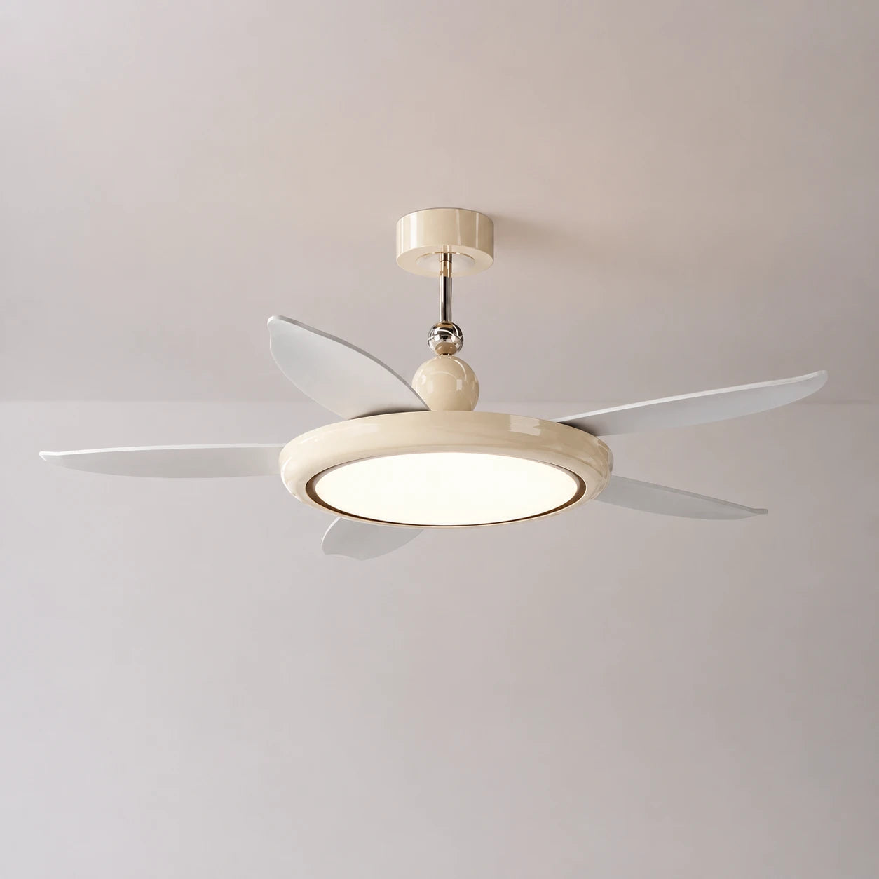 Mid-Century Modern Ceiling Fan Light with LED Flush Mount Fan-Light Combo for Living Room Bedroom