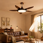 Mid-Century Modern Ceiling Fan Light with LED Flush Mount Fan-Light Combo for Living Room Bedroom