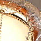 French Luxury Crystal Chandelier Retro Semi-Flush Ceiling light Mid-Century Modern Apartment Hanging Lamp