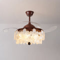 Retro Walnut Wood Ceiling Fan with Light French Country Fan-Light Combo Chandelier  for Bedroom Living