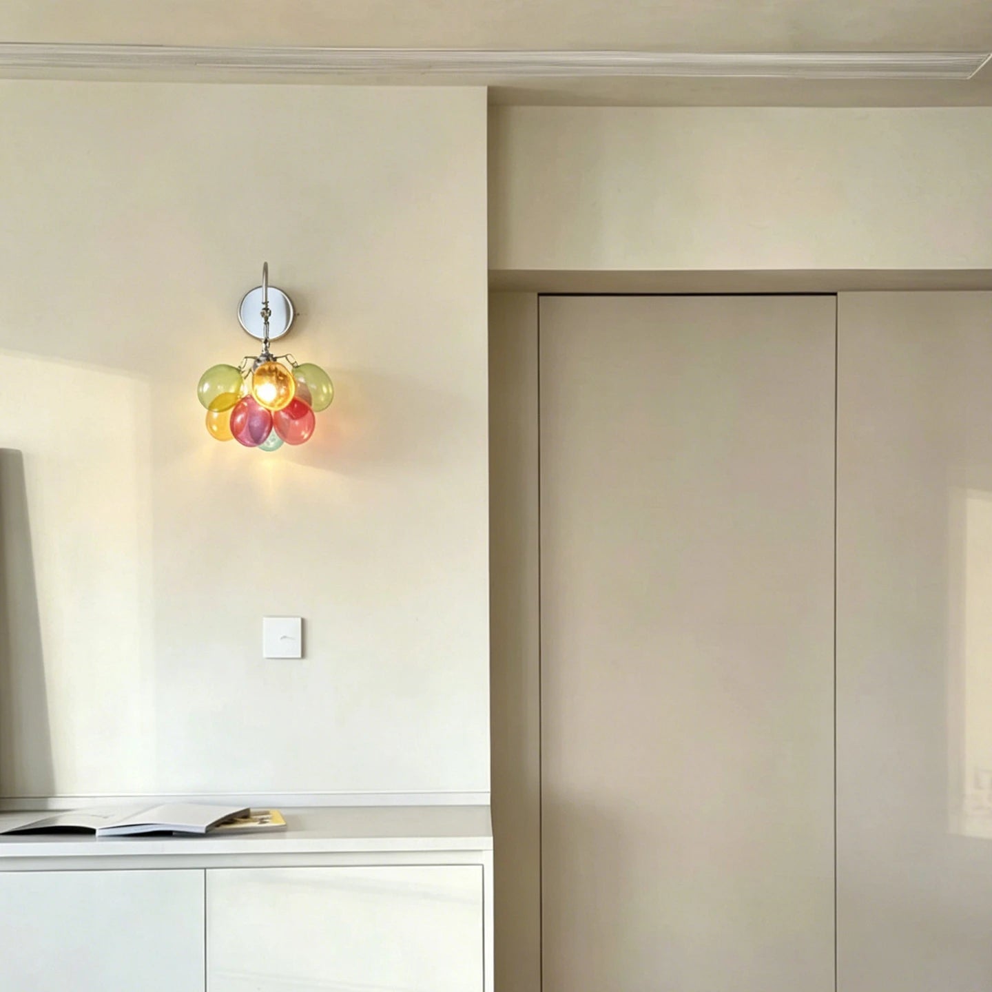 Colorful Bubble Wall Sconce Talia Creative Glass Wall Light Bauhau Bedside Lamp for Bedroom Hallway & Kids Room