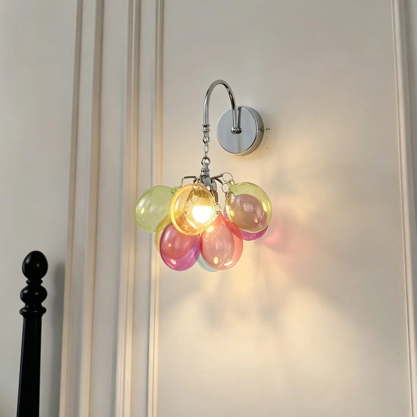 Colorful Bubble Wall Sconce Talia Creative Glass Wall Light Bauhau Bedside Lamp for Bedroom Hallway & Kids Room