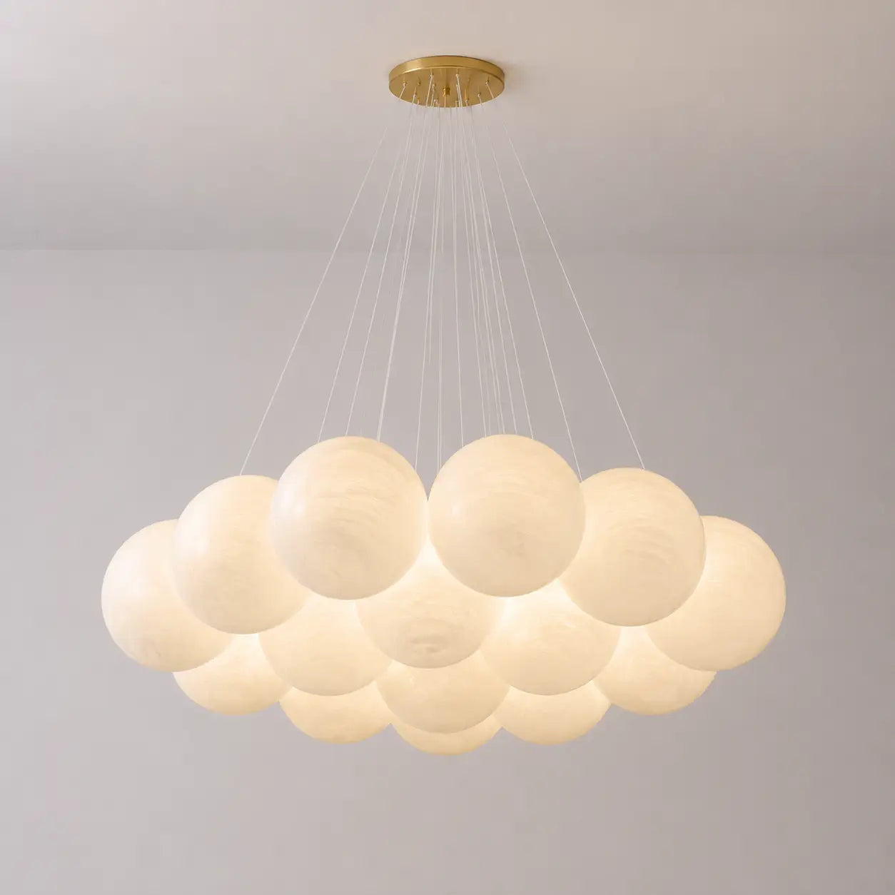 French Planet Bubble Chandelier Modern Cream Style Talia Chandelier Glass Globe Pendant Light For Living Dining