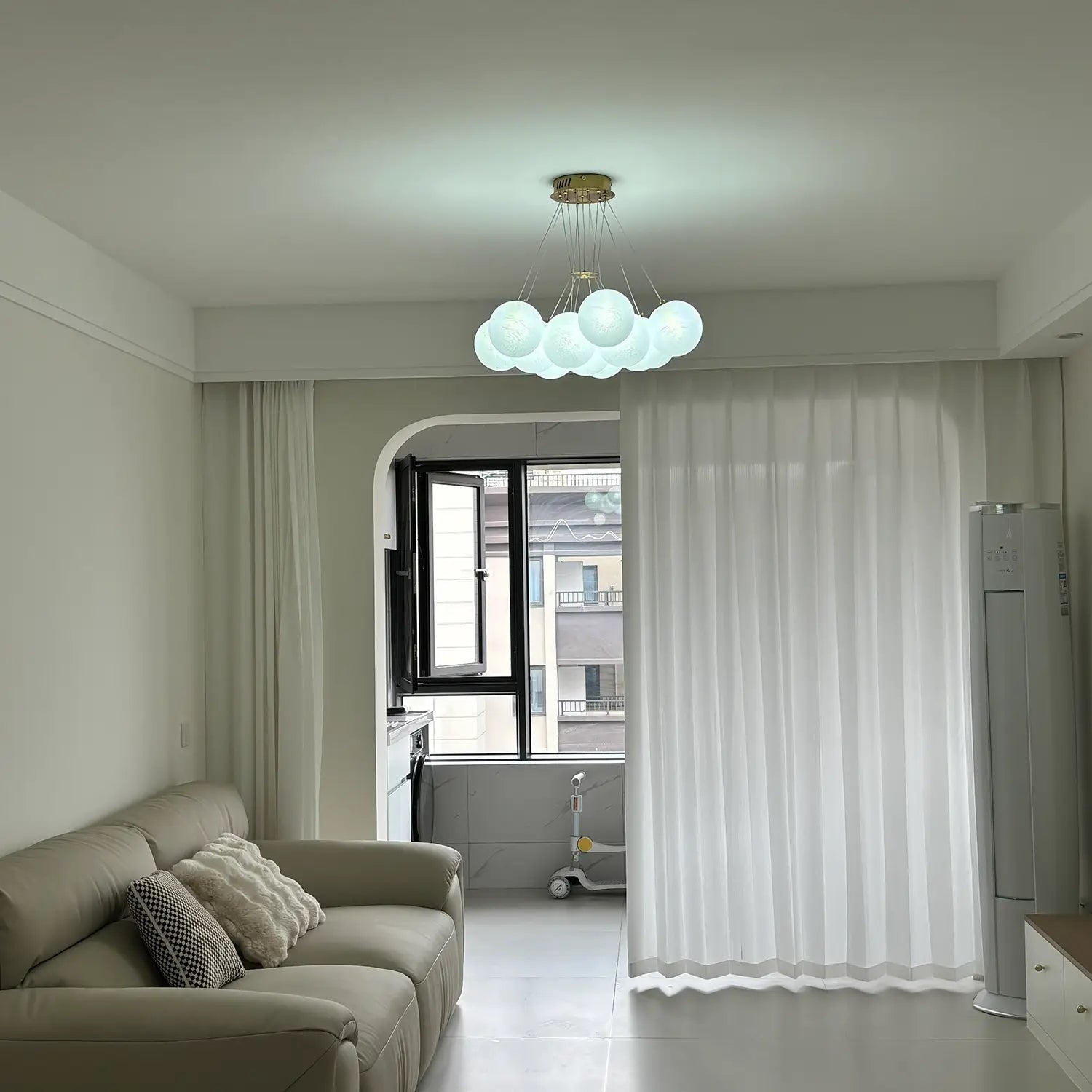 French Planet Bubble Chandelier Modern Cream Style Talia Chandelier Glass Globe Pendant Light For Living Dining