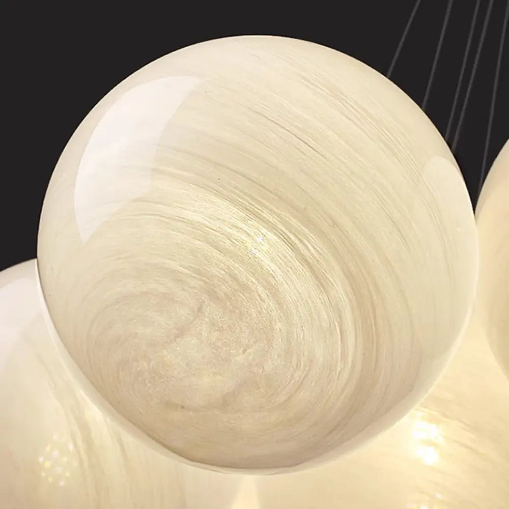 French Planet Bubble Chandelier Modern Cream Style Talia Chandelier Glass Globe Pendant Light For Living Dining