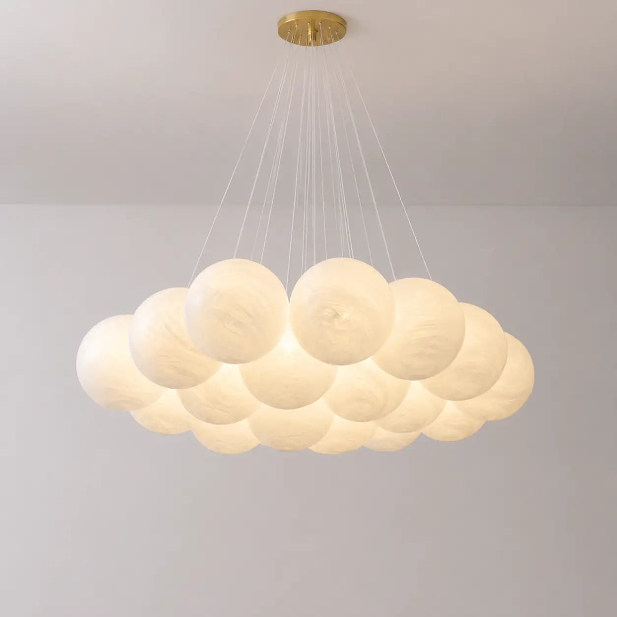 French Planet Bubble Chandelier Modern Cream Style Talia Chandelier Glass Globe Pendant Light For Living Dining